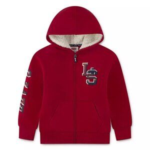 Boy's Levi's Zip Up Graphic Hoodie Color: Red  Size: L (14/16)